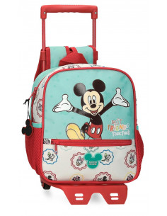MOCHILA ADAP. 25CM. C/CARRO. MICKEY BEST FRIENDS TOGETHER