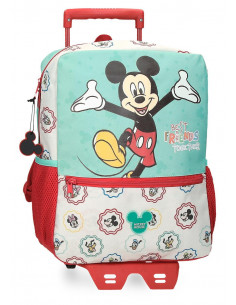 MOCHILA ADAP. 32CM. C/CARRO. MICKEY BEST FRIENDS TOGETHER