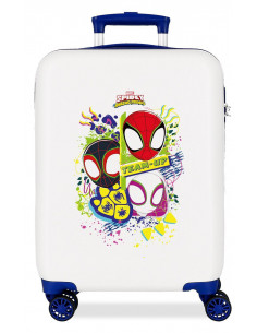 2121142 TROLLEY ABS 55CM. 4R. SPIDEY TOGETHER BLANCO