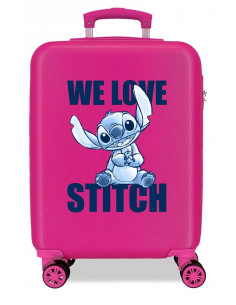 3651122 TROLLEY ABS 55CM. 4R. STITCH WE LOVE FUCSIA