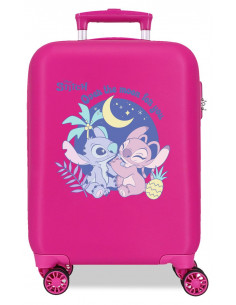 4041344 ABS SUITCASE 50CM 4W. STITCH IN THE MOON FUCHSIA